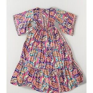 NWT Anthropologie Me 2 Magic‎ Colorful Paisley Boho Maxi Dress M Festival Hippie